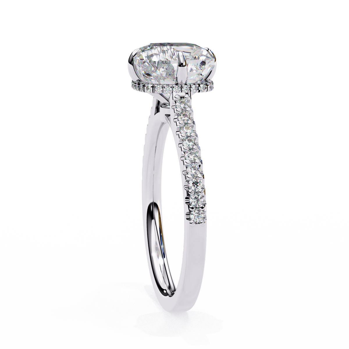 Reverra 14K Hidden Halo Engagement Ring, CTTW-3.4