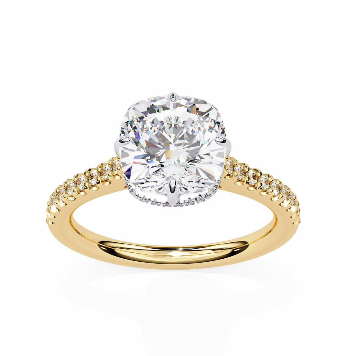 Reverra 14K Hidden Halo Engagement Ring, CTTW-3.4