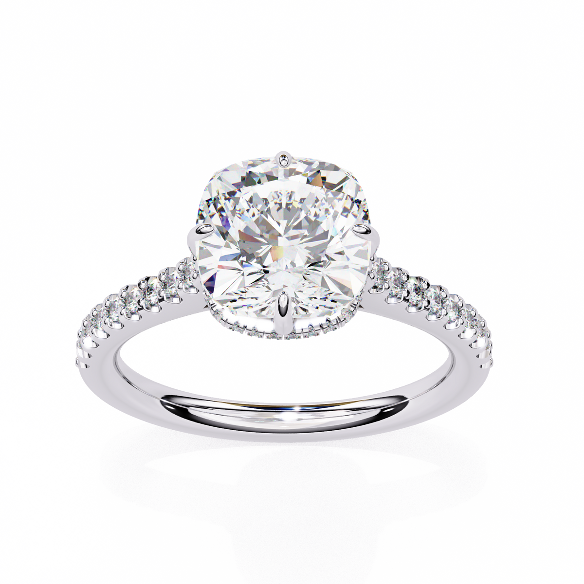 Reverra 14K Hidden Halo Engagement Ring, CTTW-3.4