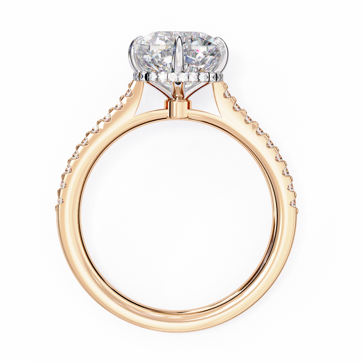 Reverra 14K Hidden Halo Engagement Ring, CTTW-3.4
