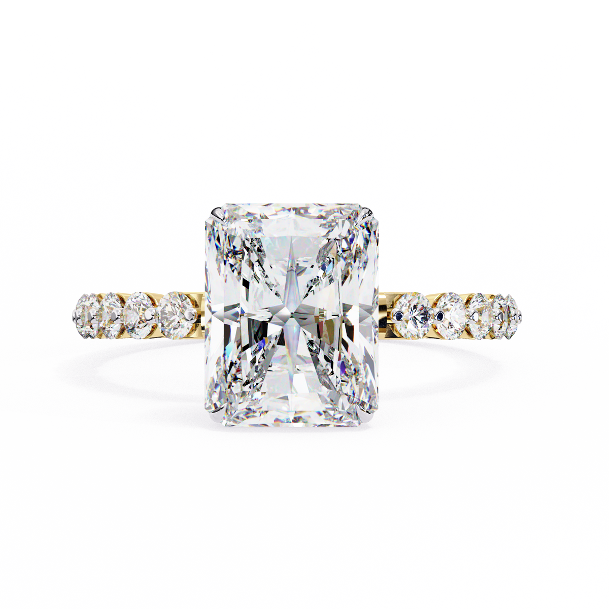 Reverra 14K Diamond Engagement Ring with Side Stones, CTTW-3.51