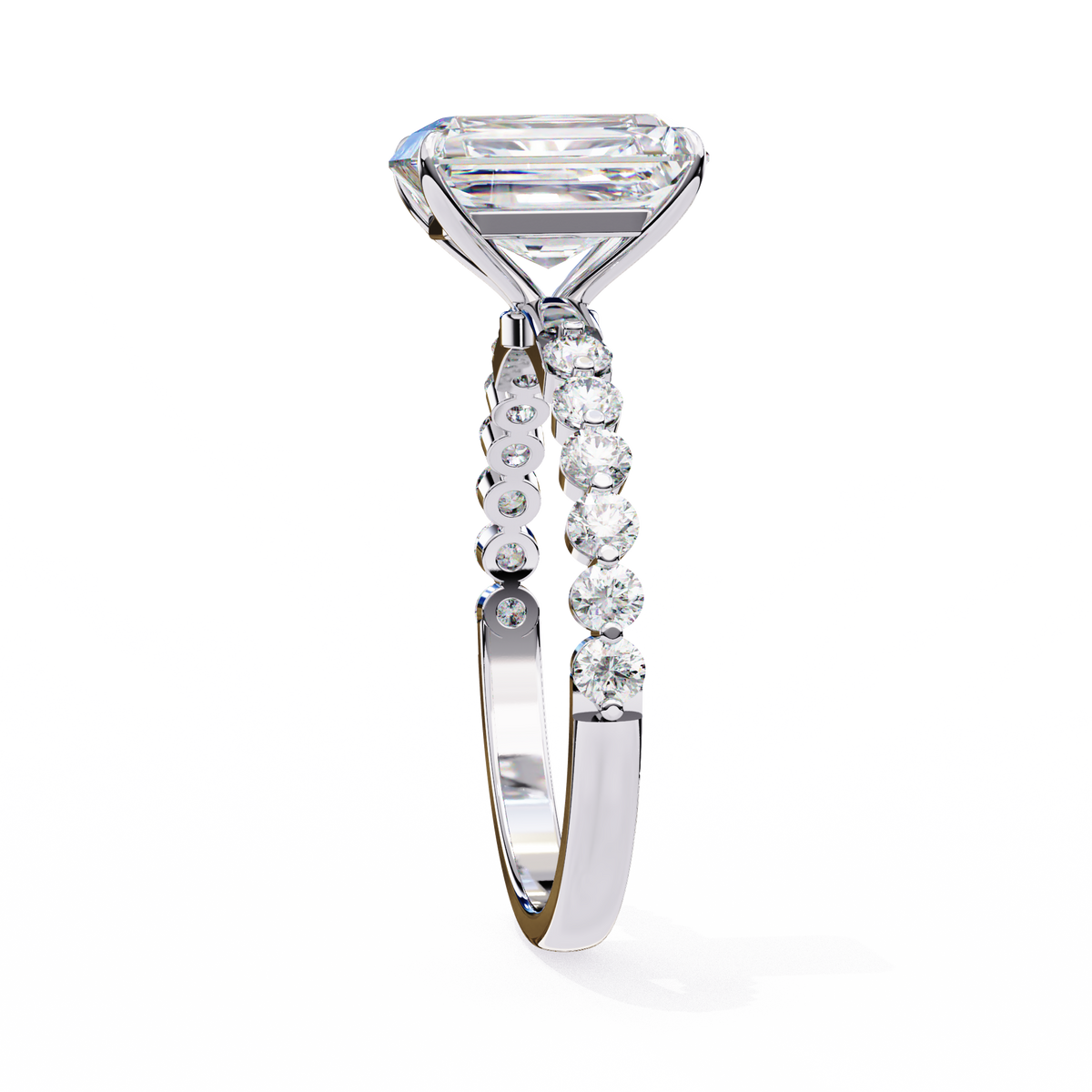 Reverra 14K Diamond Engagement Ring with Side Stones, CTTW-3.51