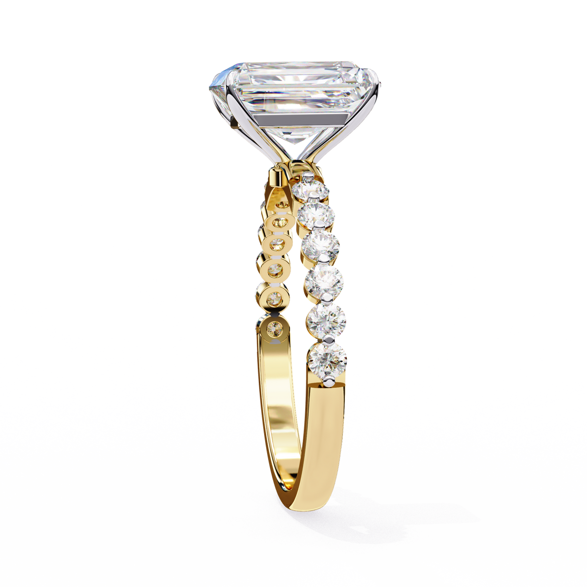 Reverra 14K Diamond Engagement Ring with Side Stones, CTTW-3.51