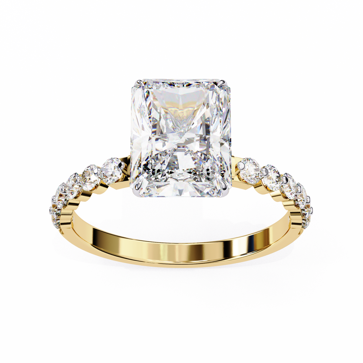 Reverra 14K Diamond Engagement Ring with Side Stones, CTTW-3.51