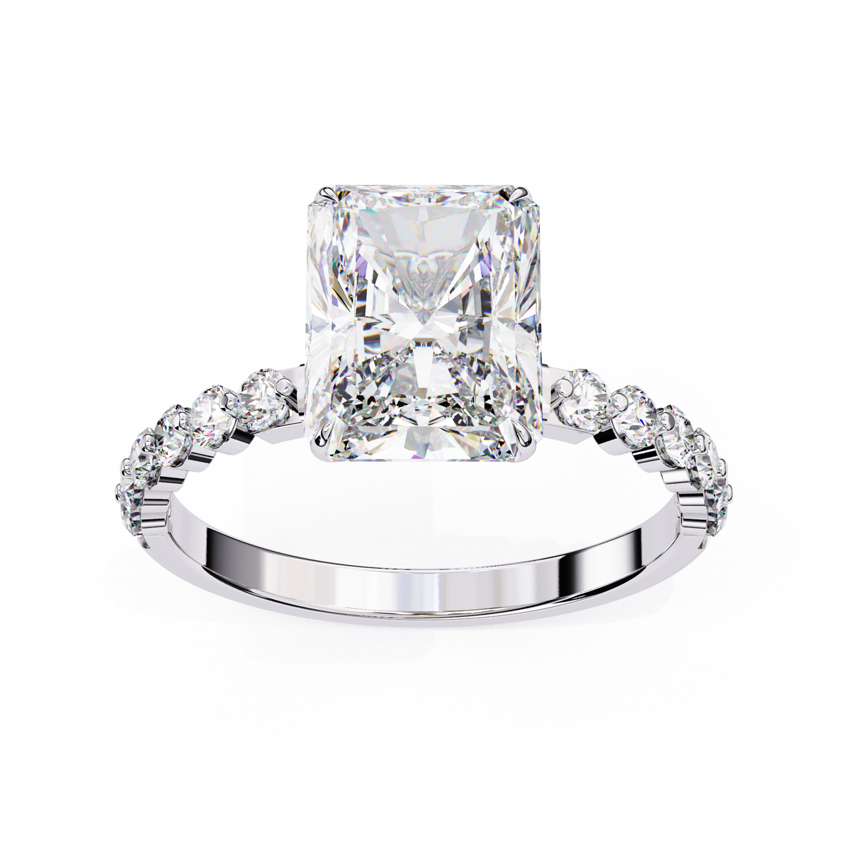 Reverra 14K Diamond Engagement Ring with Side Stones, CTTW-3.51