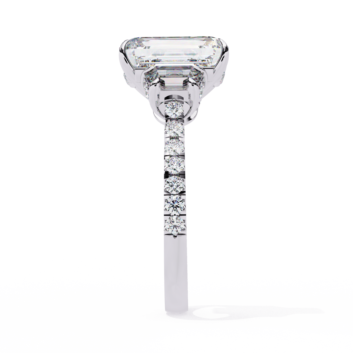 Reverra 14K Three-Stone Diamond Engagement Ring, CTTW-5.21