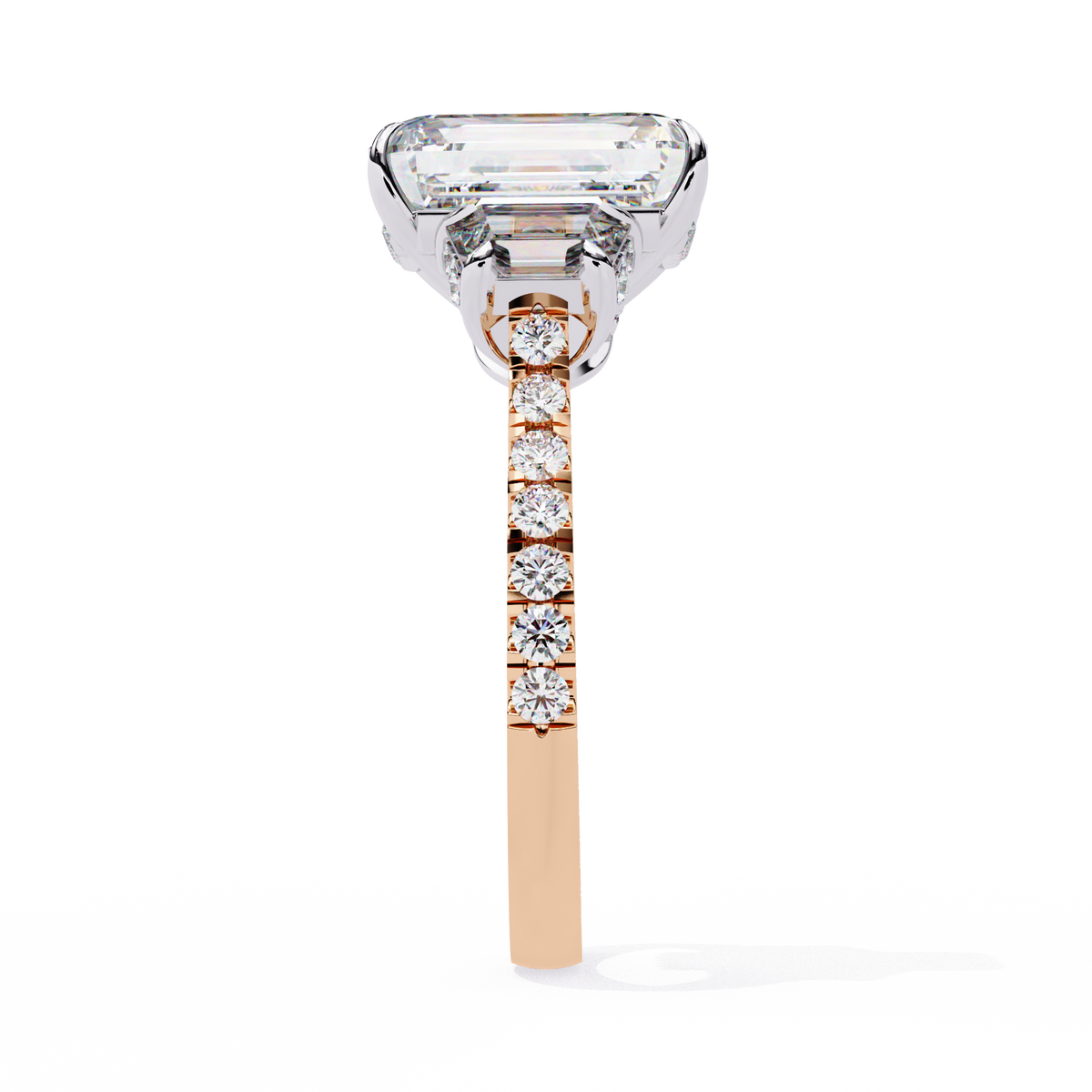 Reverra 14K Three-Stone Diamond Engagement Ring, CTTW-5.21