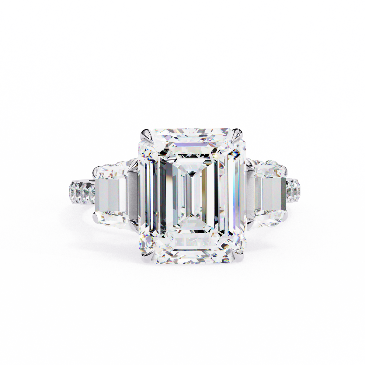 Reverra 14K Three-Stone Diamond Engagement Ring, CTTW-5.21