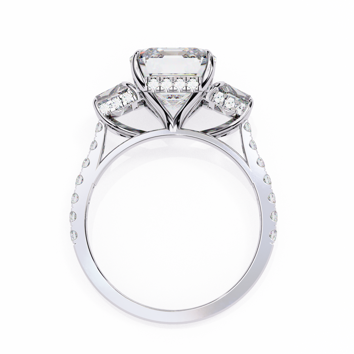 Reverra 14K Three-Stone Diamond Engagement Ring, CTTW-5.21