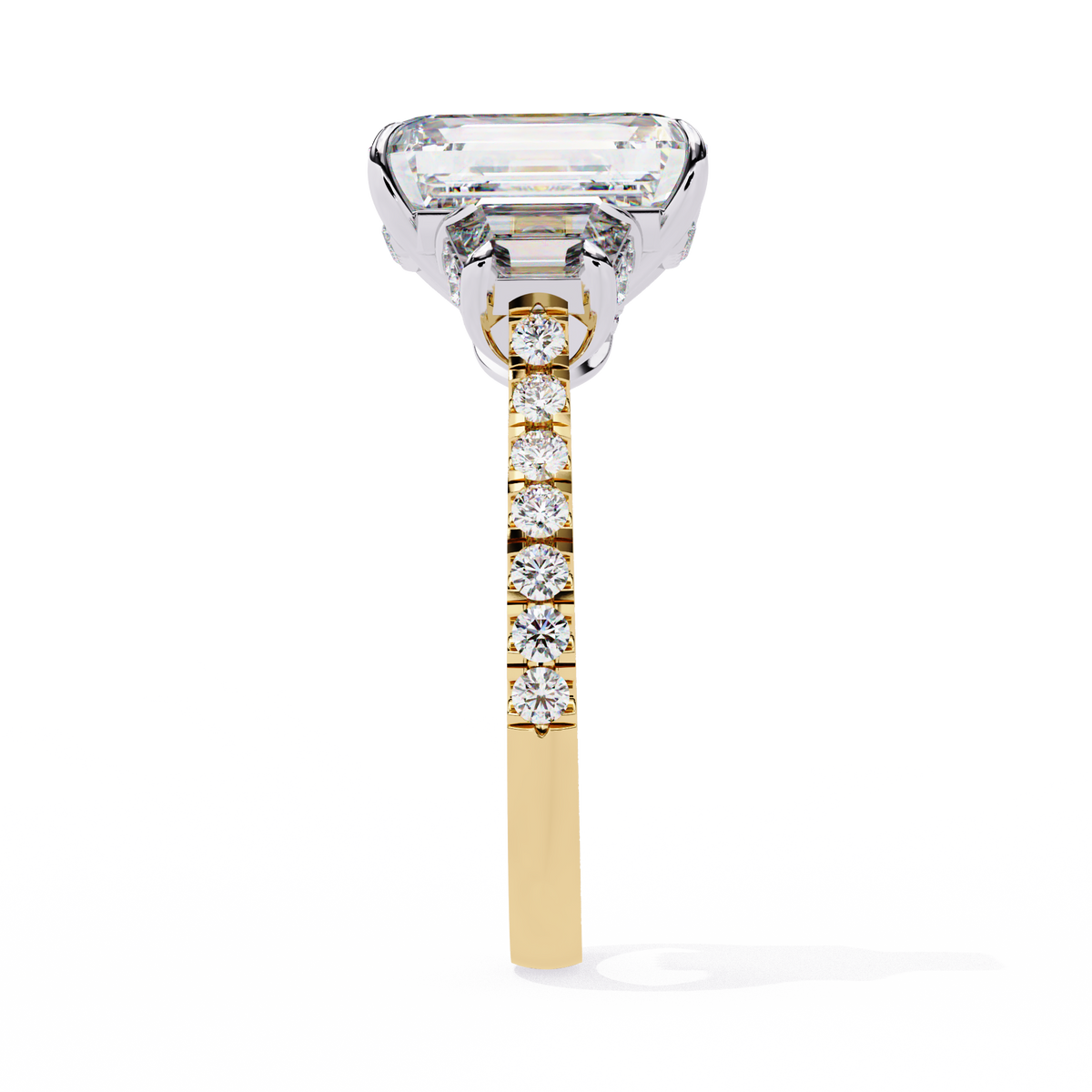 Reverra 14K Three-Stone Diamond Engagement Ring, CTTW-5.21