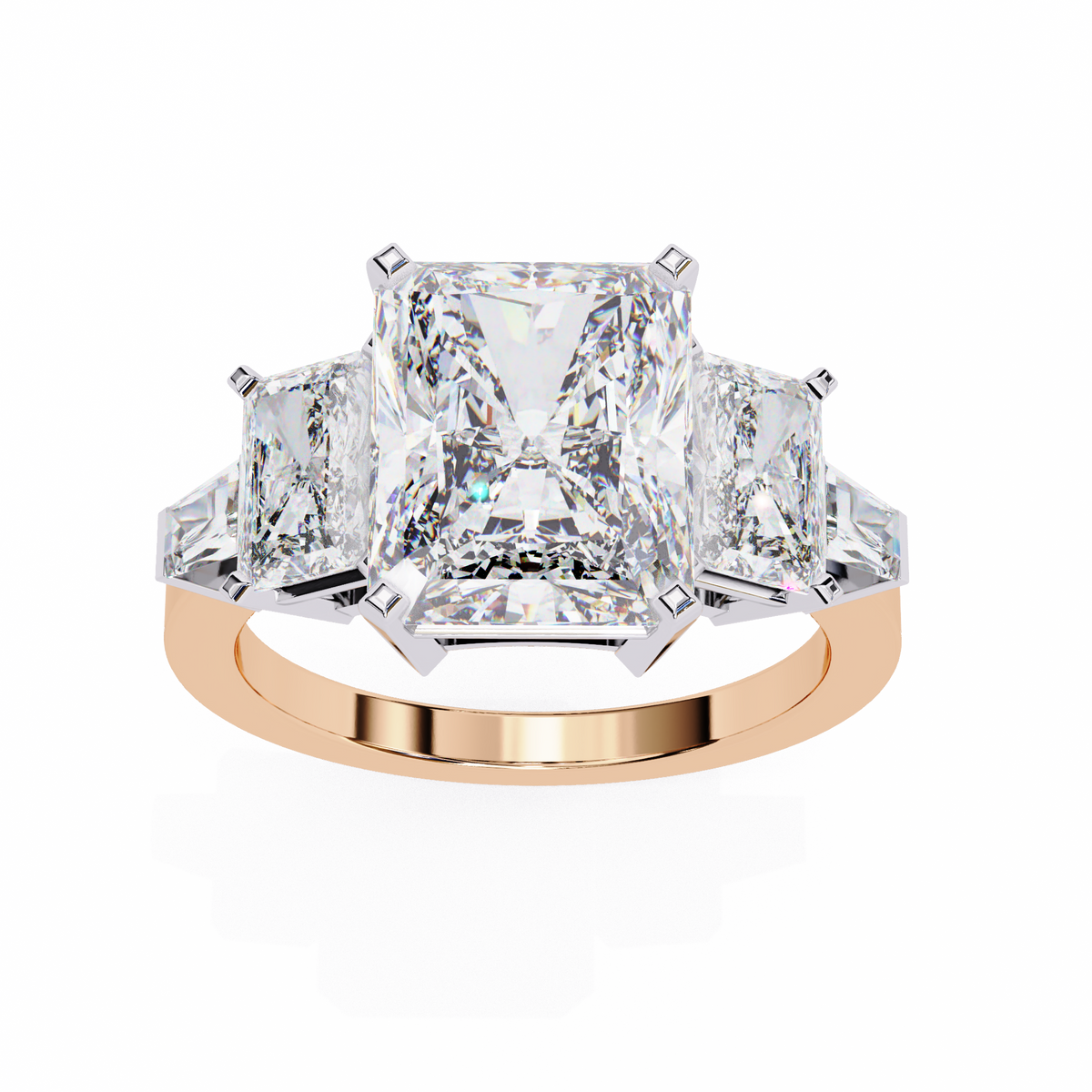 Reverra 14K Three-Stone Diamond Engagement Ring, CTTW-6.61