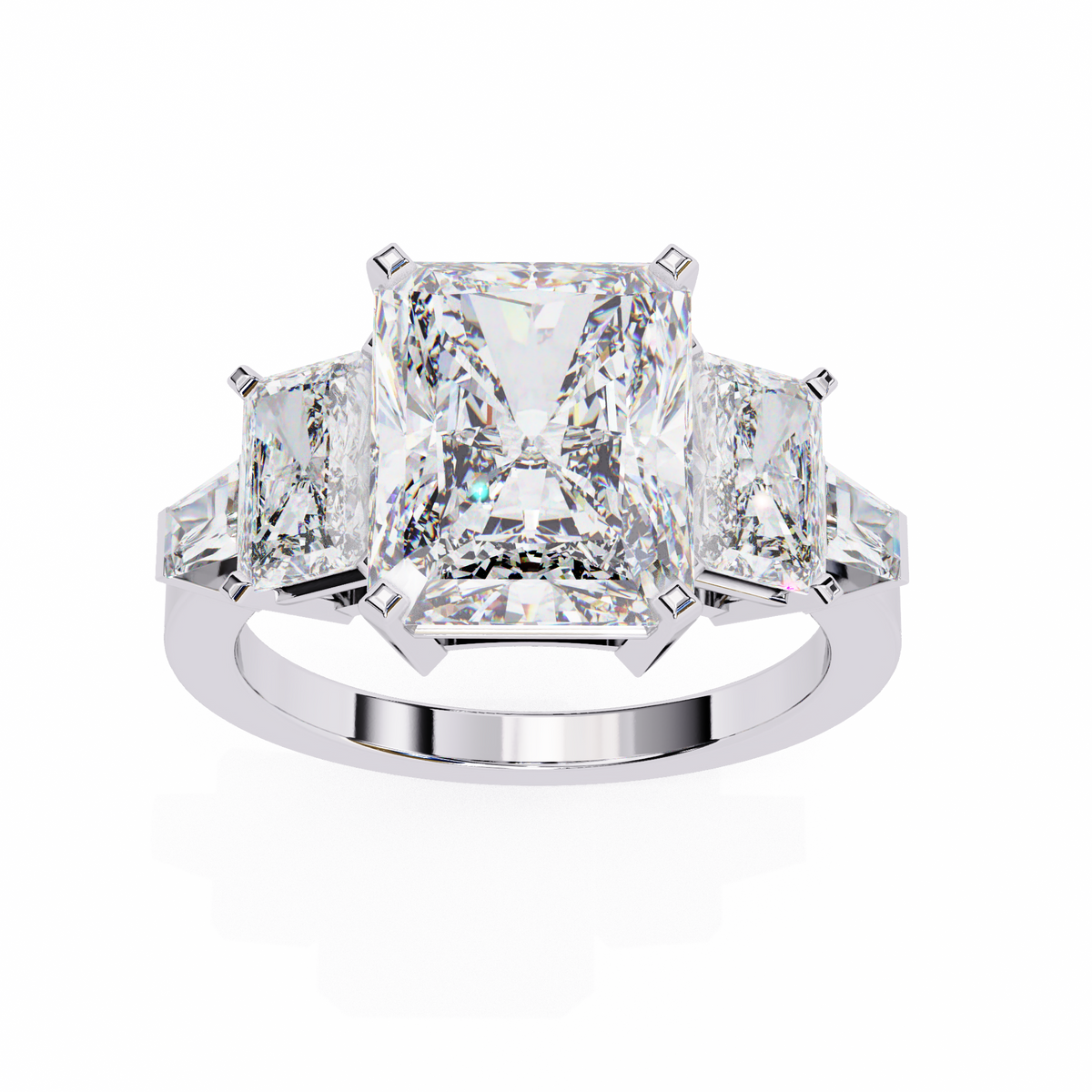 Reverra 14K Three-Stone Diamond Engagement Ring, CTTW-6.61