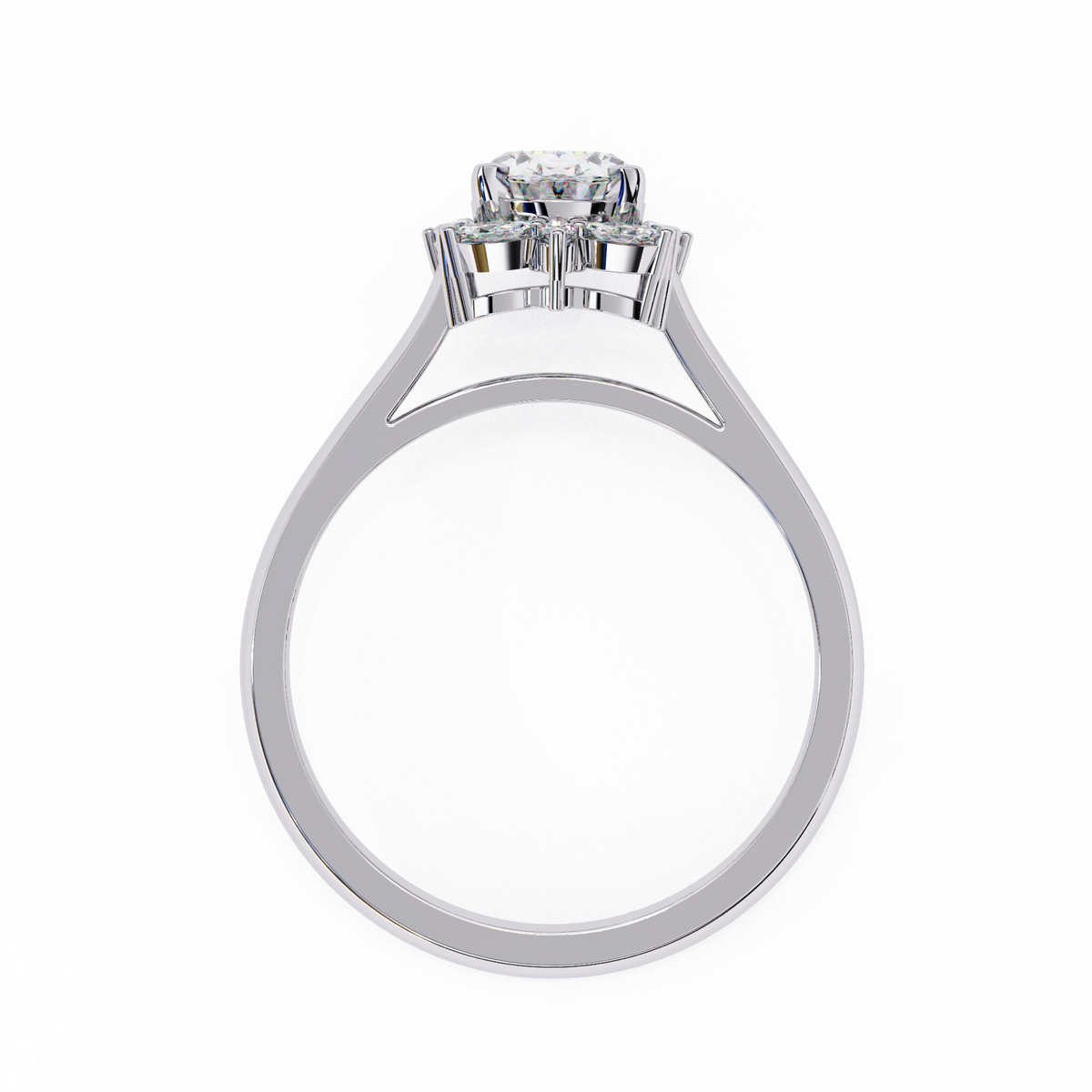Reverra 14K Oval Cluster Marquise Diamond Engagement Ring, CTTW-1.29