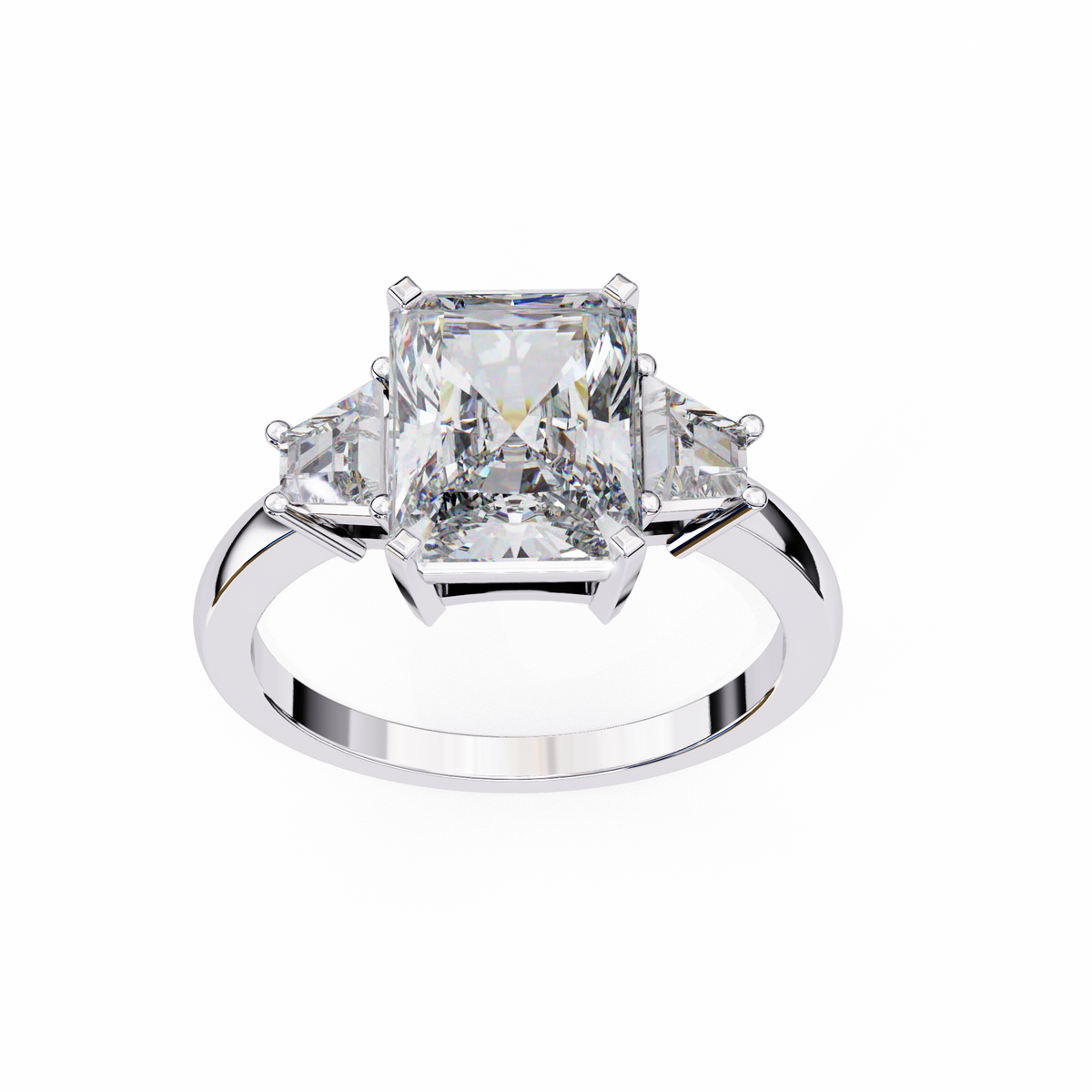 Reverra 14K Three Stone Diamond Engagement Ring, CTTW-5.21