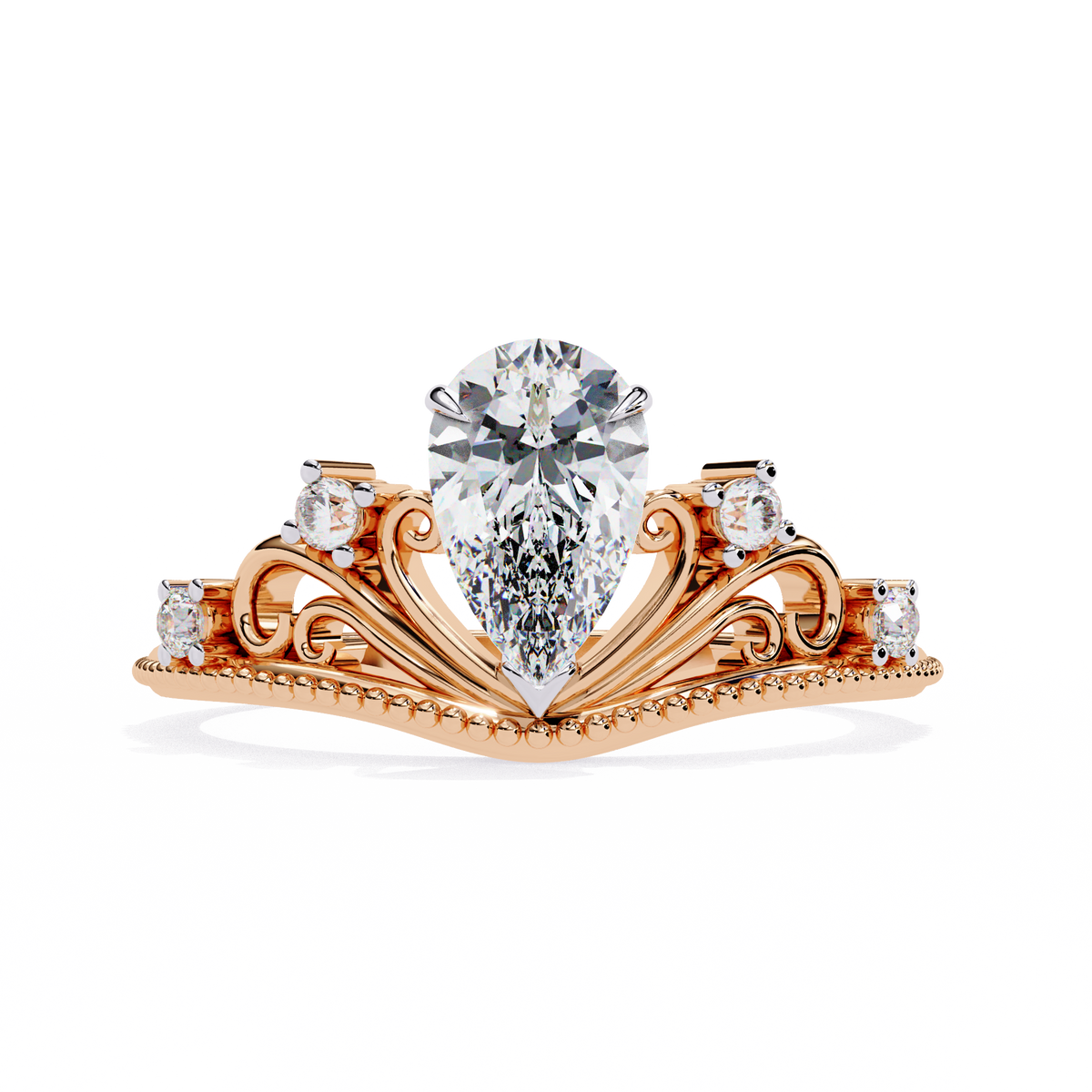 Reverra 14K Vintage Diamond Engagement Ring with Filigree, CTTW-1.07
