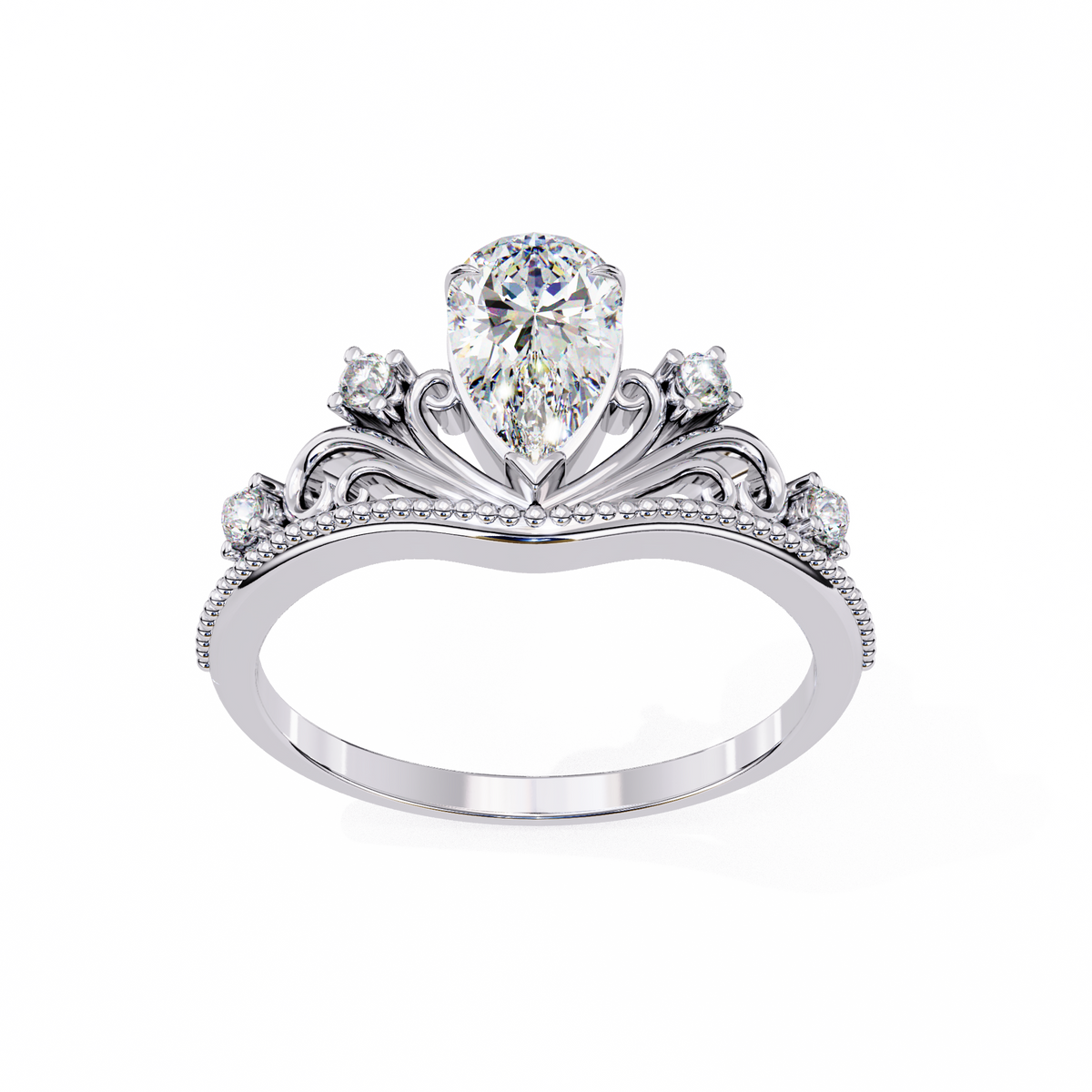 Reverra 14K Vintage Diamond Engagement Ring with Filigree, CTTW-1.07