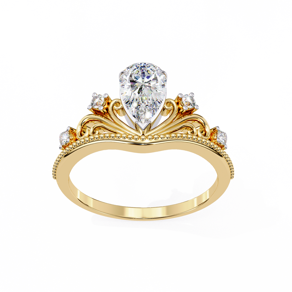Reverra 14K Vintage Diamond Engagement Ring with Filigree, CTTW-1.07