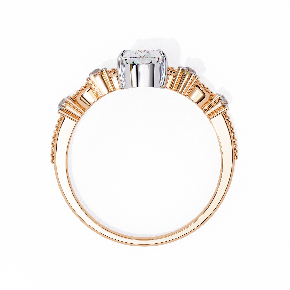 Reverra 14K Vintage Diamond Engagement Ring with Filigree, CTTW-1.07