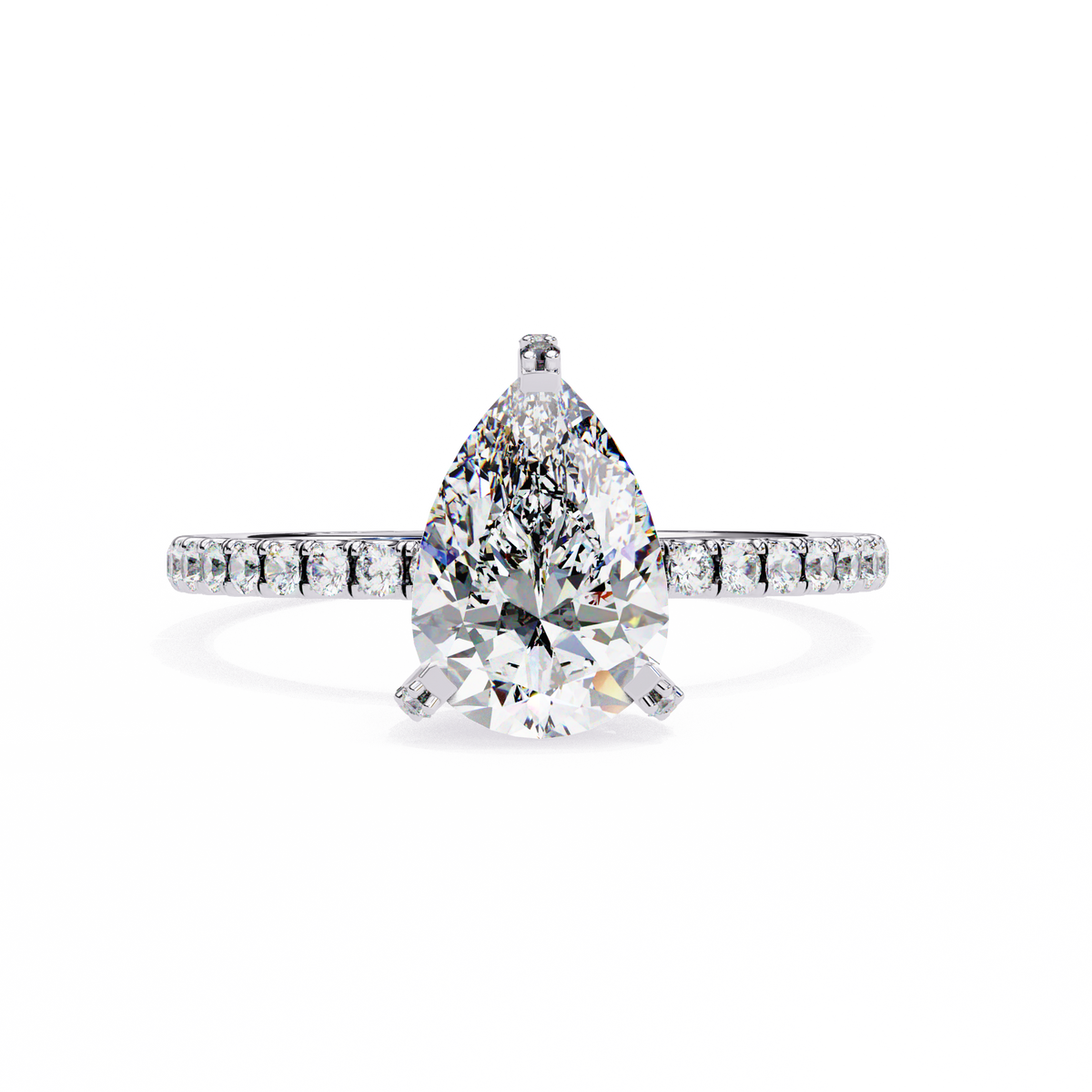 Reverra 14K Diamond Engagement Ring with Pave Band, CTTW-1.53