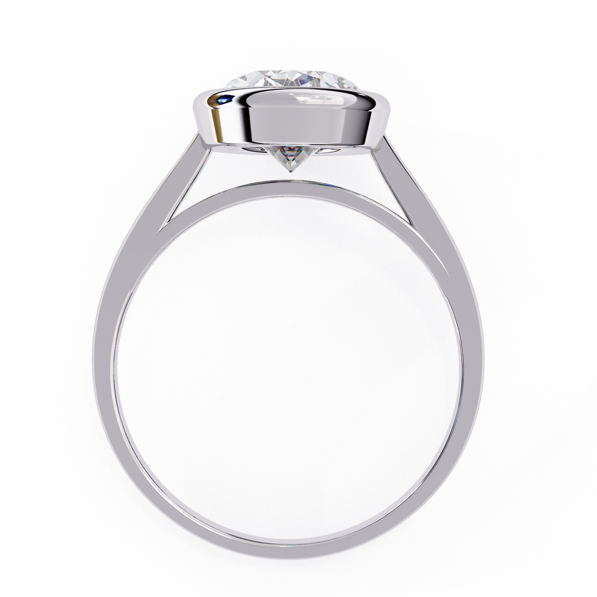 Reverra 14K Bezel Set Diamond Engagement Ring, CTTW-2.42