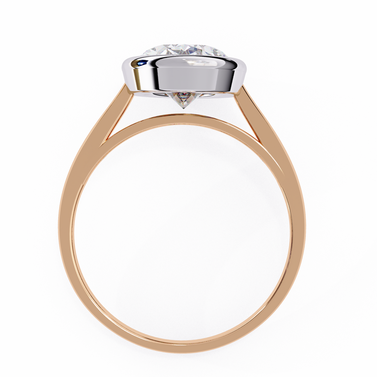 Reverra 14K Bezel Set Diamond Engagement Ring, CTTW-2.42