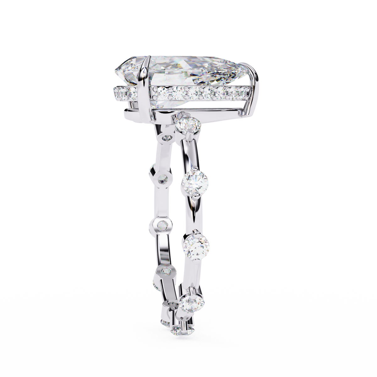 Reverra 14K Engagement Ring with Eternity Band, CTTW-3.51