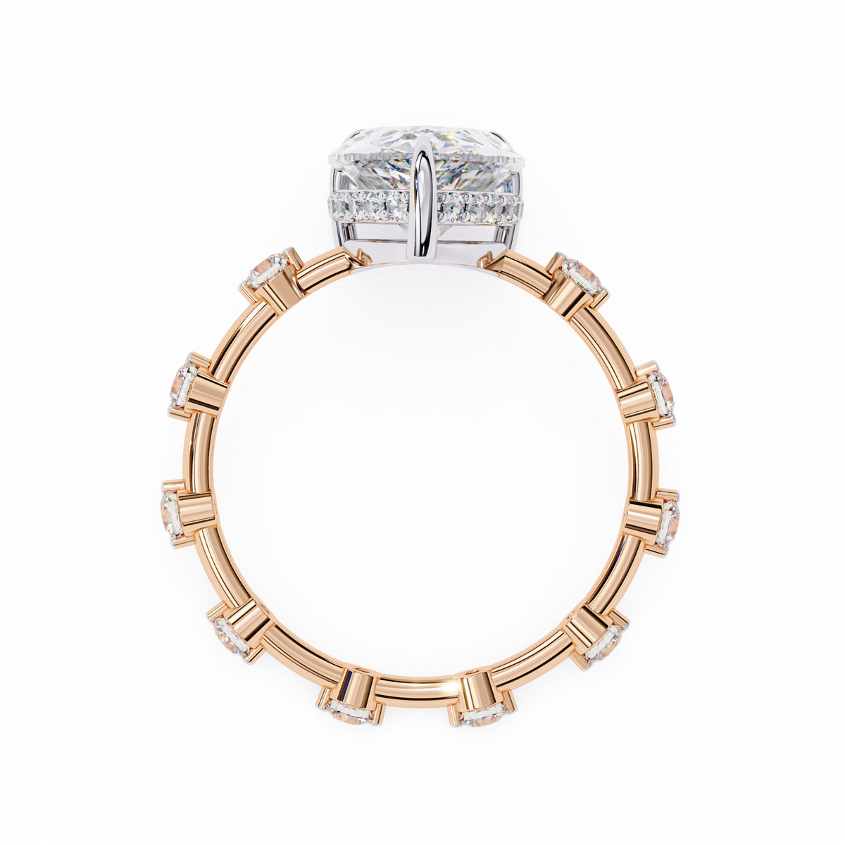 Reverra 14K Engagement Ring with Eternity Band, CTTW-3.51