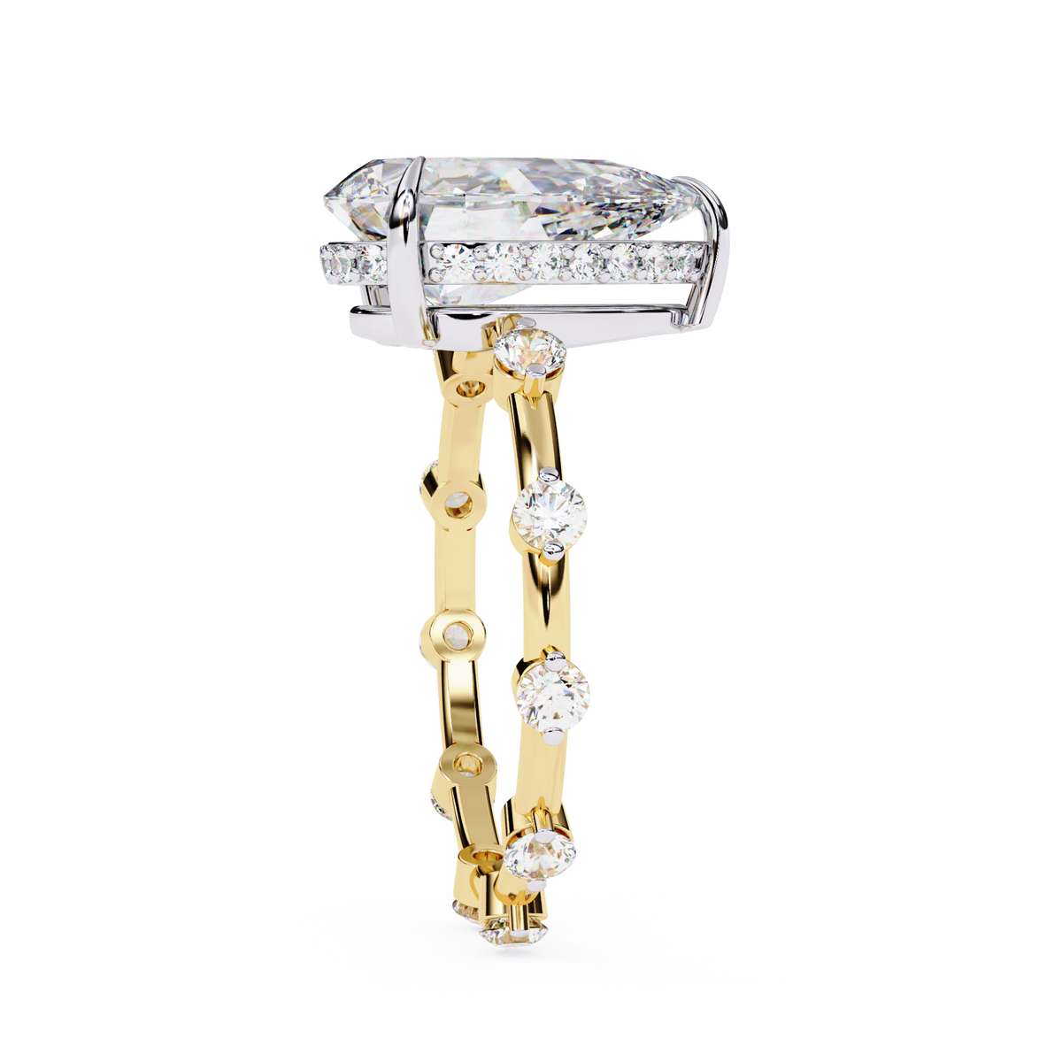 Reverra 14K Engagement Ring with Eternity Band, CTTW-3.51