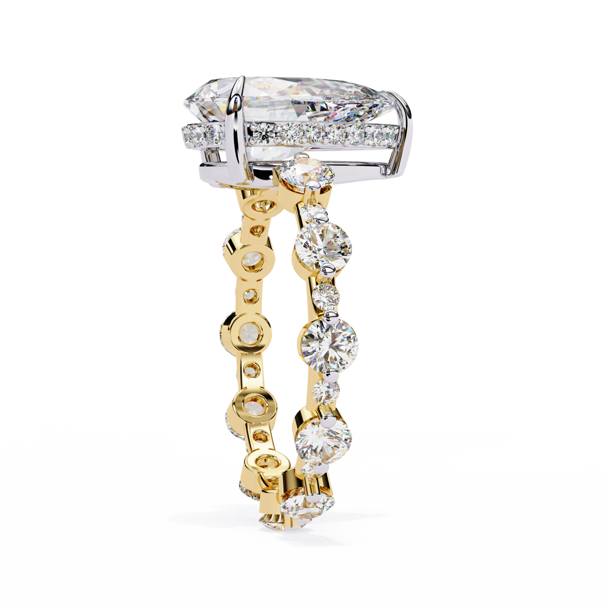 Reverra 14K Diamond Engagement Ring Eternity Style, CTTW-4.4