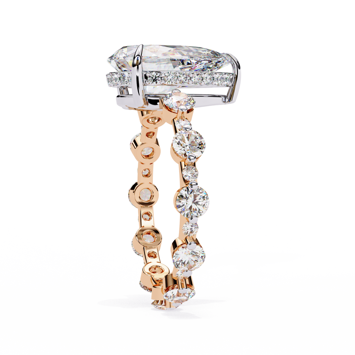 Reverra 14K Diamond Engagement Ring Eternity Style, CTTW-4.4