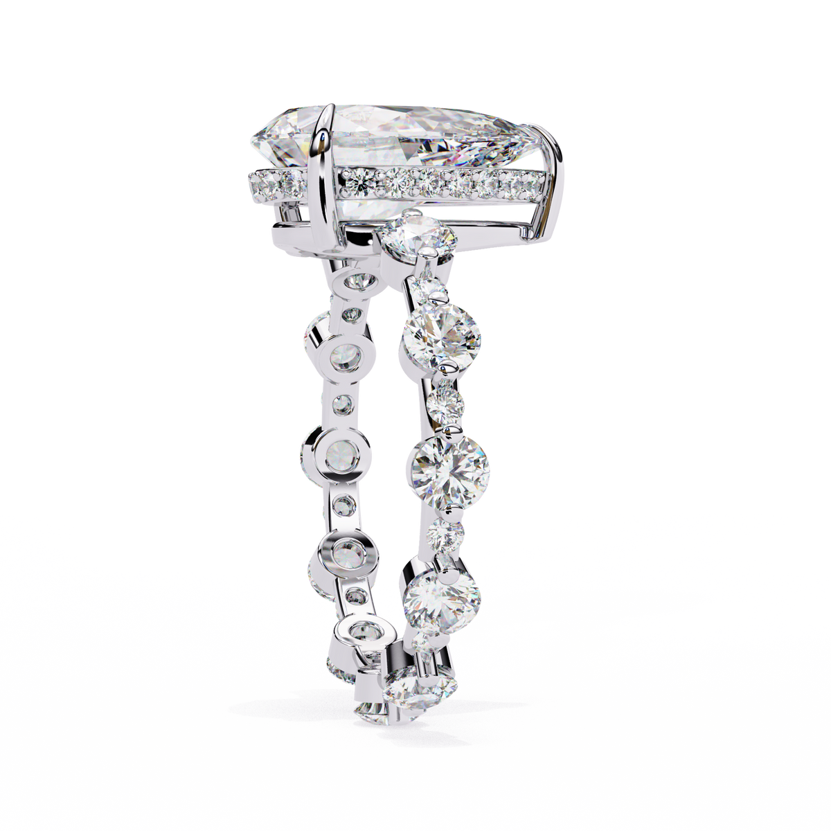 Reverra 14K Diamond Engagement Ring Eternity Style, CTTW-4.4