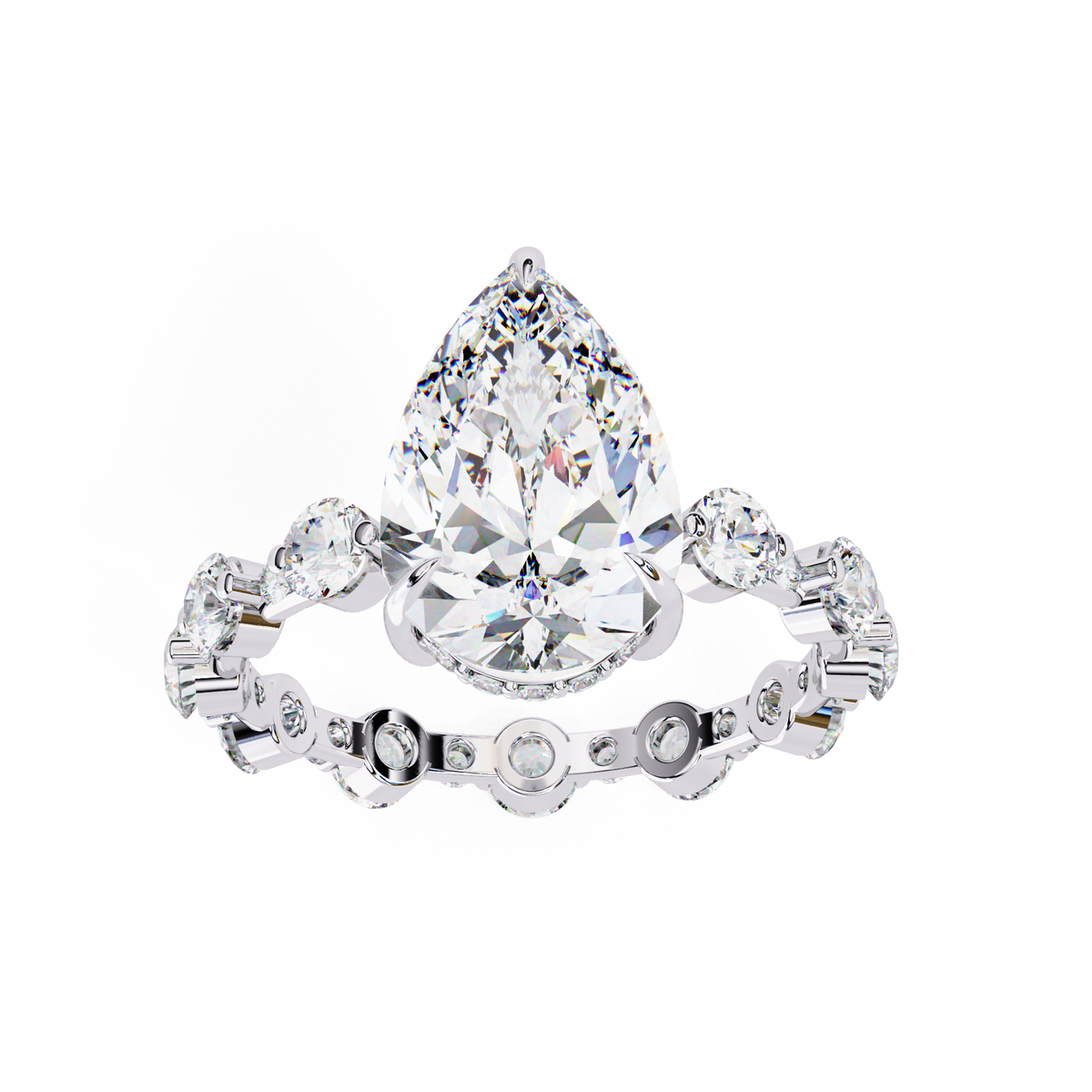 Reverra 14K Diamond Engagement Ring Eternity Style, CTTW-4.4