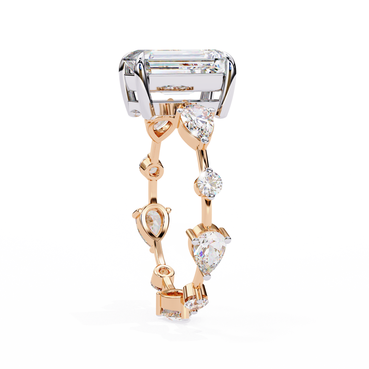 Reverra 14K Diamond Engagement Ring Eternity Style, CTTW-3.72