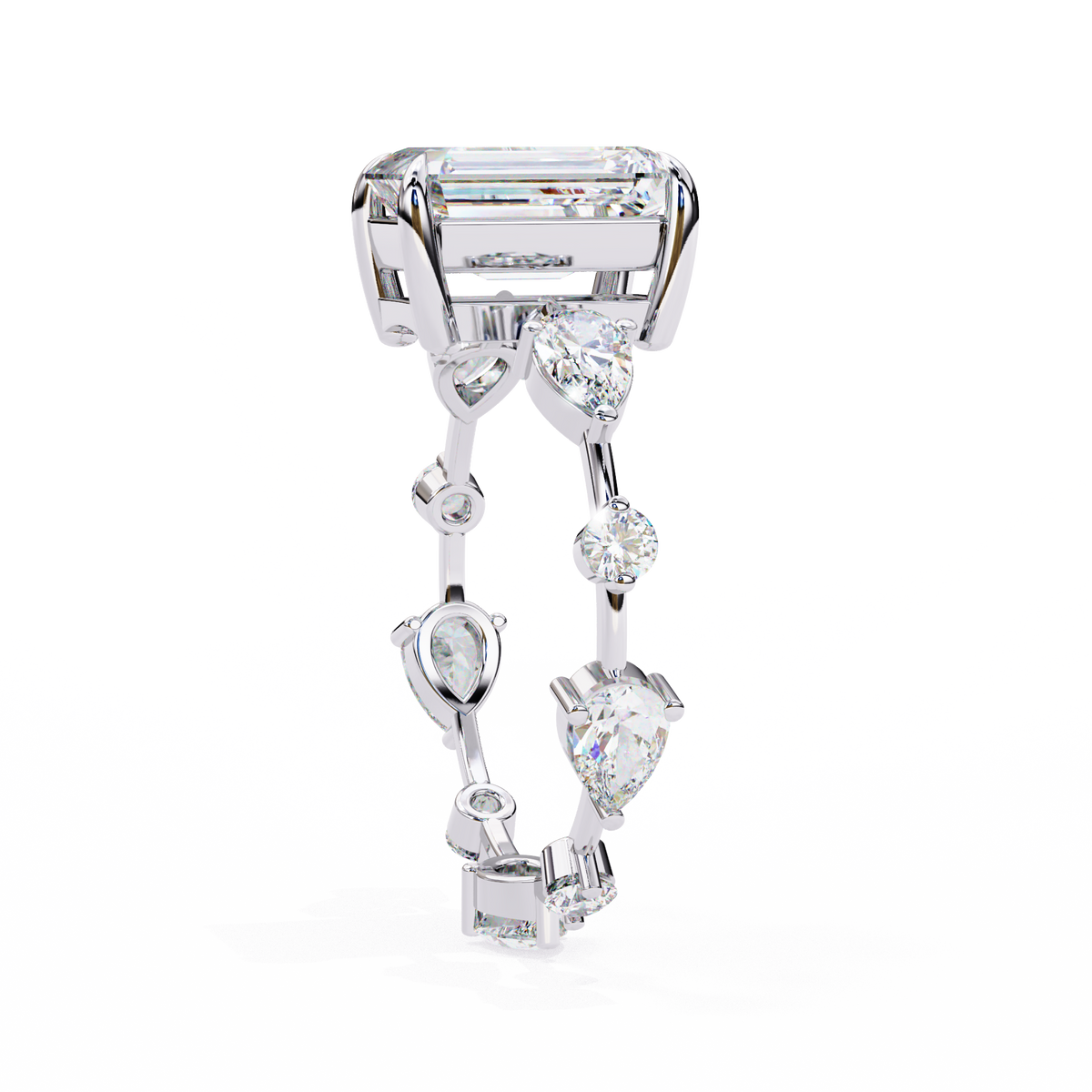 Reverra 14K Diamond Engagement Ring Eternity Style, CTTW-3.72