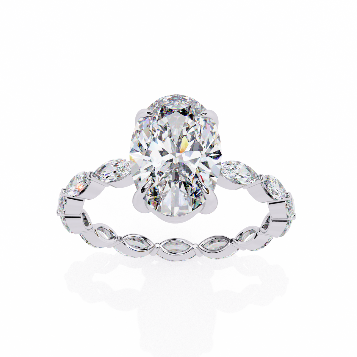 Reverra 14K Diamond Engagement Ring Eternity Style, CTTW-3.33