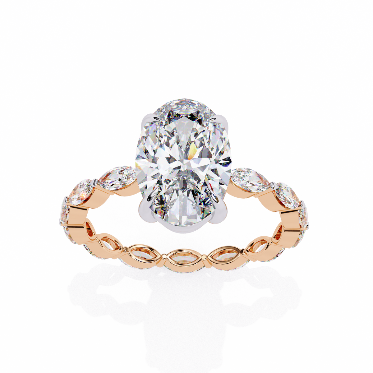 Reverra 14K Diamond Engagement Ring Eternity Style, CTTW-3.33
