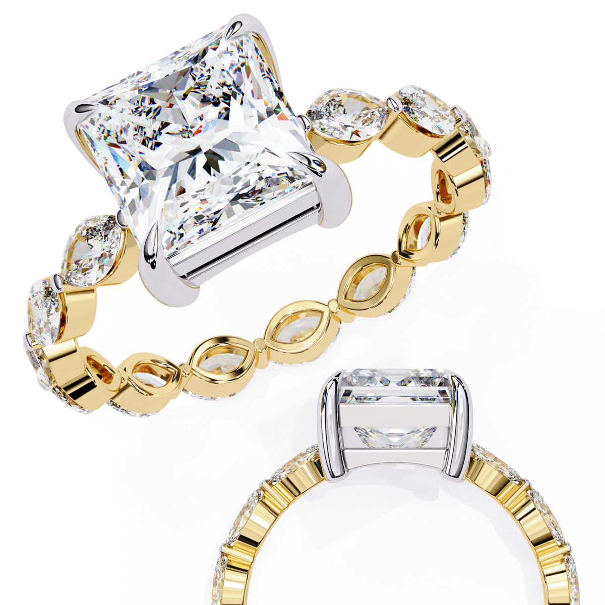 Reverra 14K Diamond Engagement Ring Eternity Style, CTTW-3.49