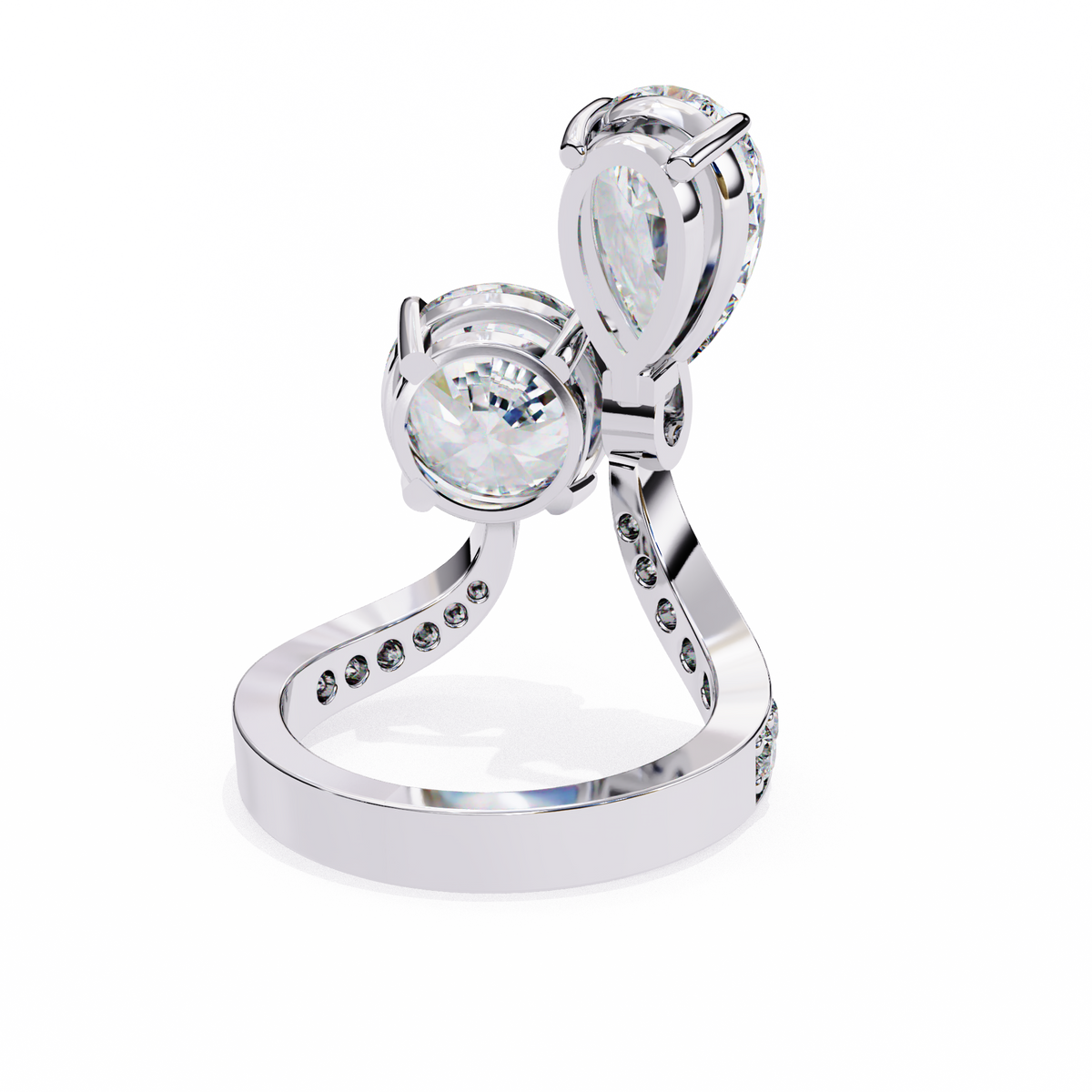 Reverra 14K Toi Et Moi Diamond Engagement Ring Modern Twist, CTTW-6.5