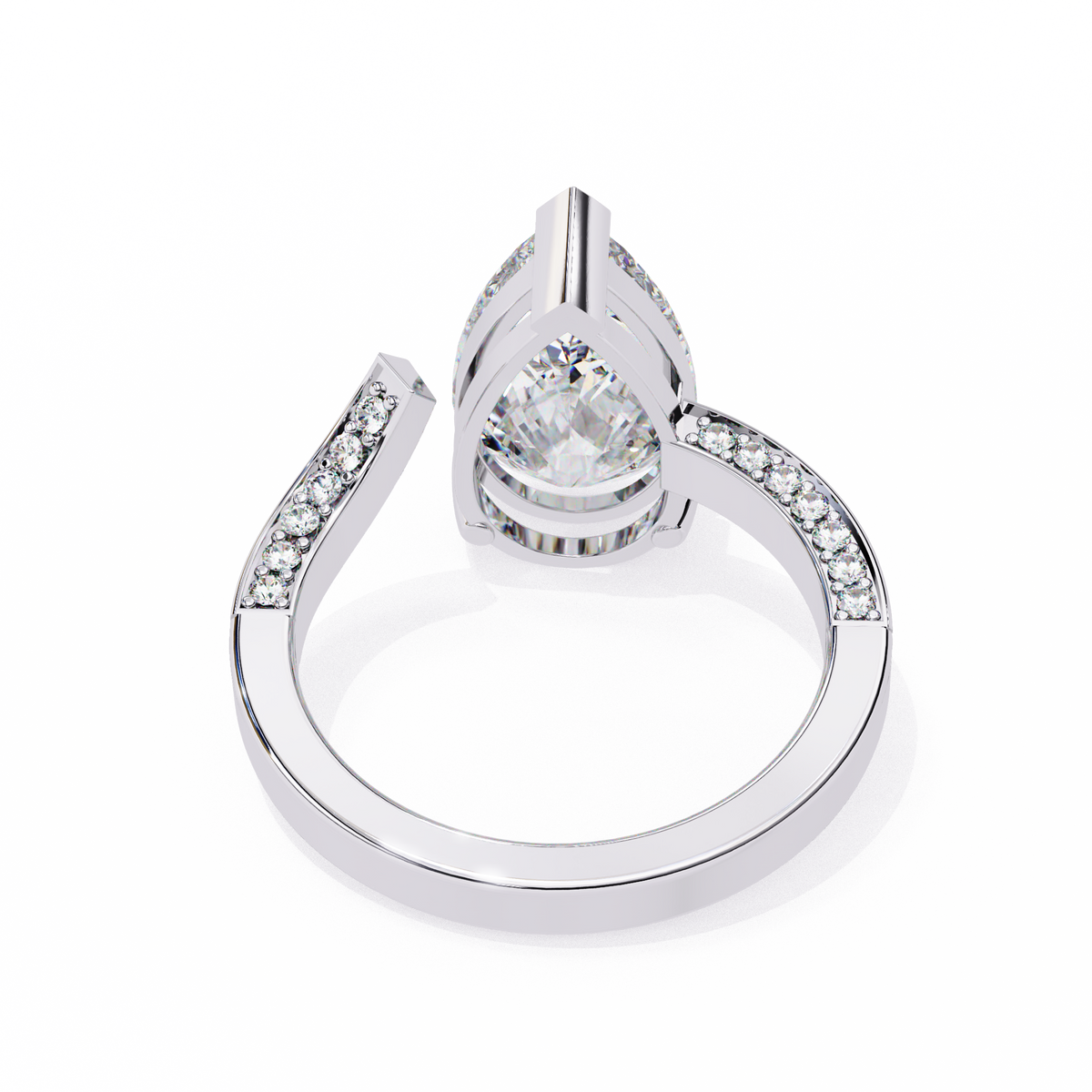 Reverra 14K Diamond Engagement Ring Split Shank, CTTW-3.49