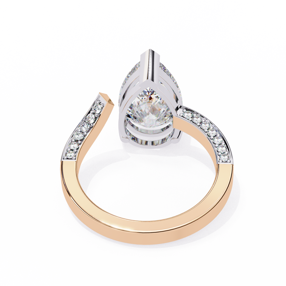 Reverra 14K Diamond Engagement Ring Split Shank, CTTW-3.49