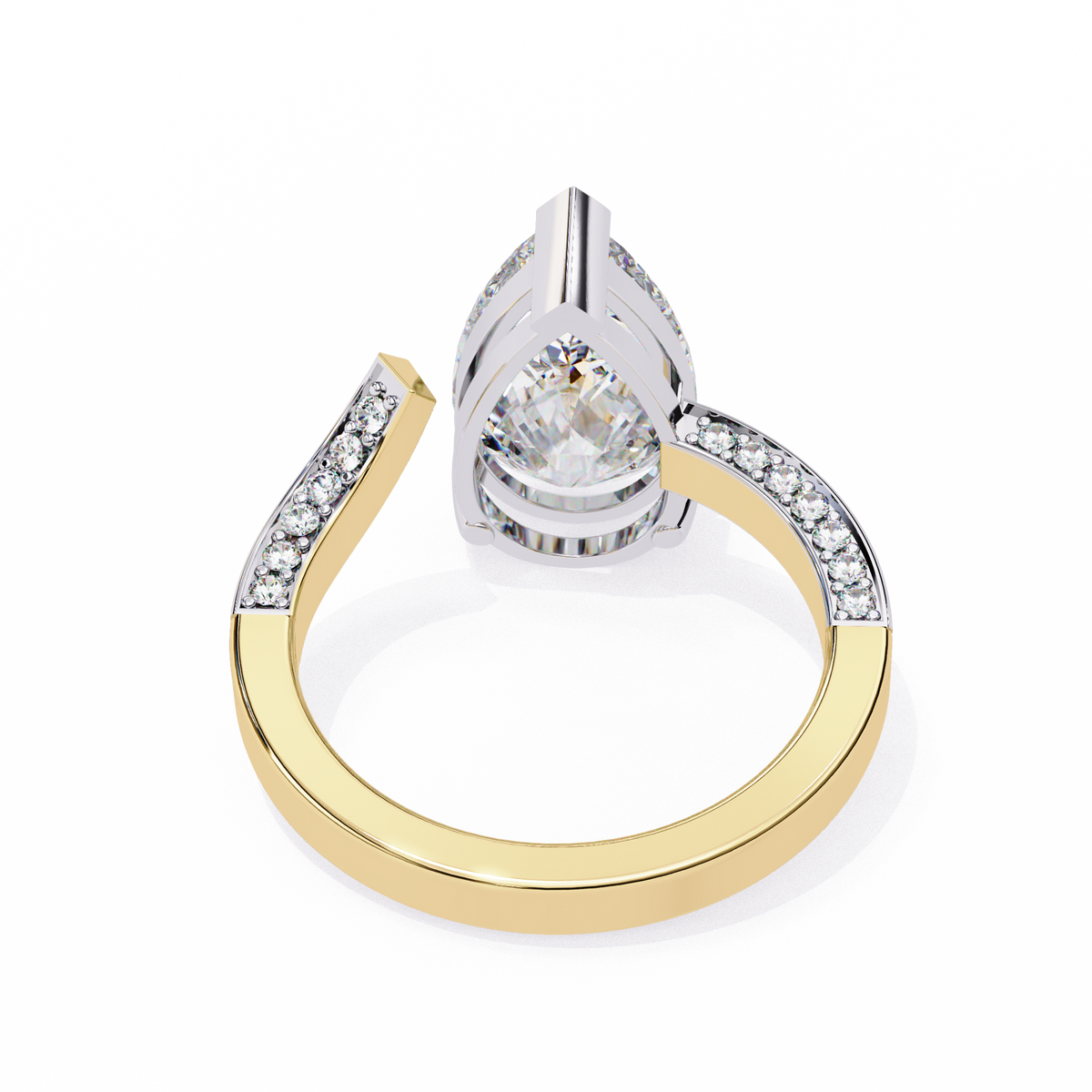 Reverra 14K Diamond Engagement Ring Split Shank, CTTW-3.49