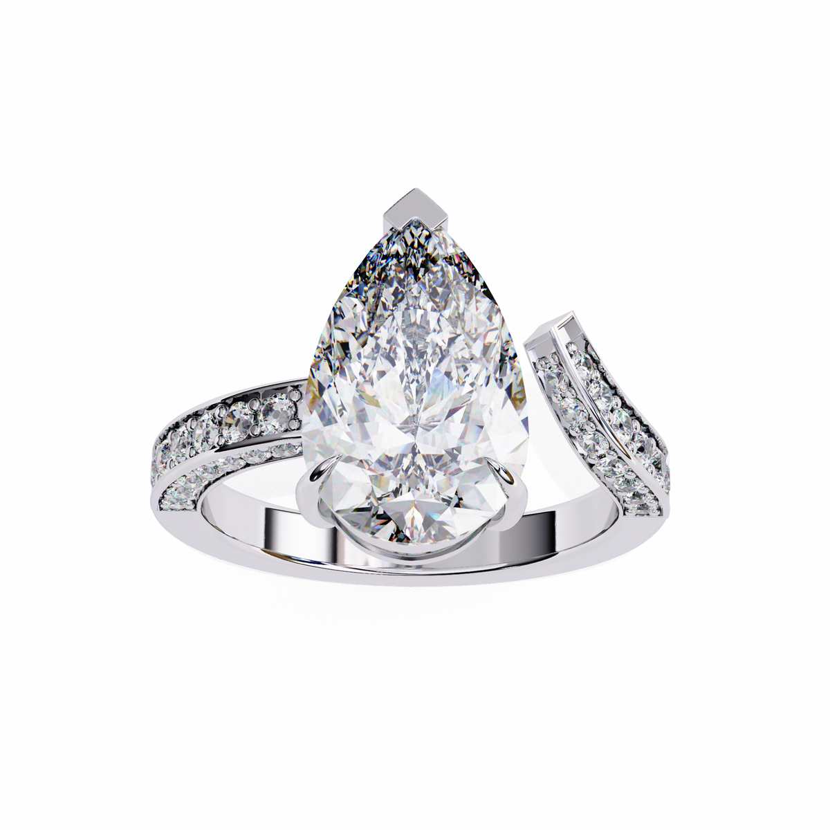 Reverra 14K Diamond Engagement Ring Split Shank, CTTW-3.49