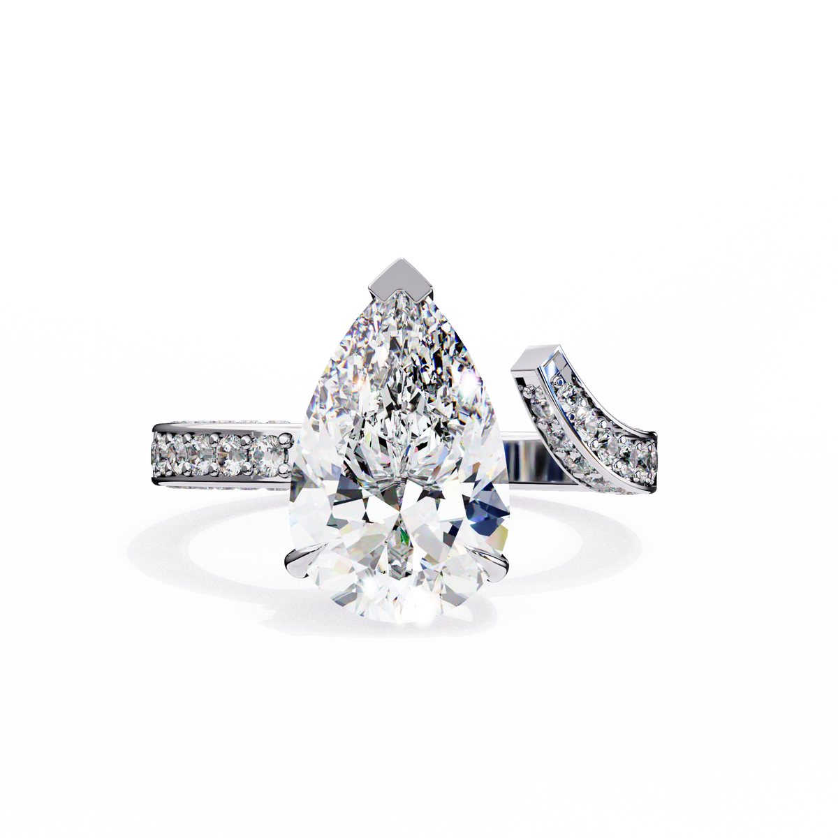 Reverra 14K Diamond Engagement Ring Split Shank, CTTW-3.49