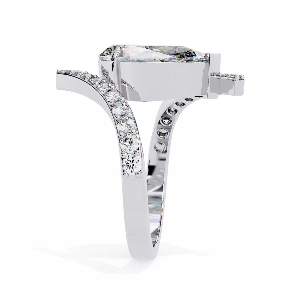 Reverra 14K Diamond Engagement Ring Bypass Design, CTTW-3.51