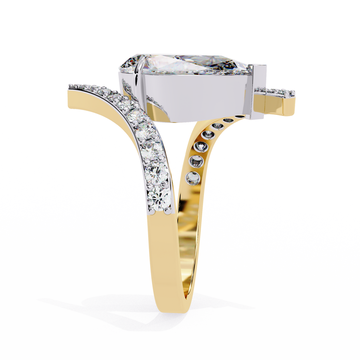 Reverra 14K Diamond Engagement Ring Bypass Design, CTTW-3.51