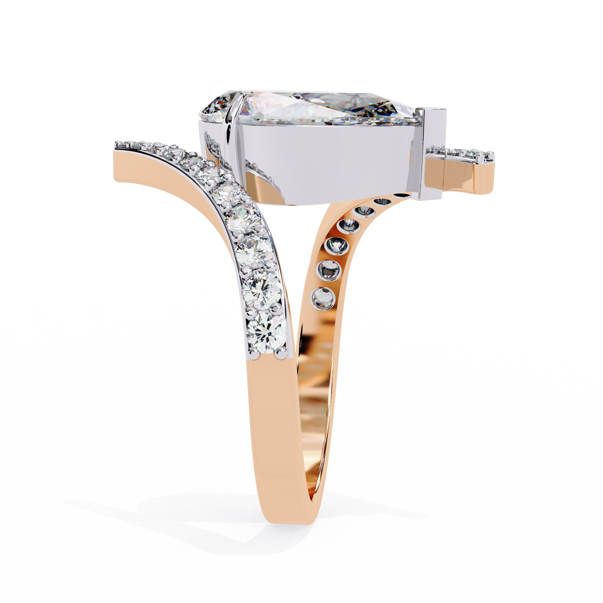 Reverra 14K Diamond Engagement Ring Bypass Design, CTTW-3.51