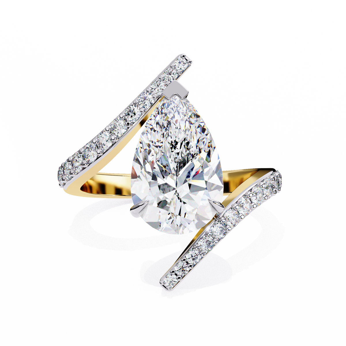 Reverra 14K Diamond Engagement Ring Bypass Design, CTTW-3.51