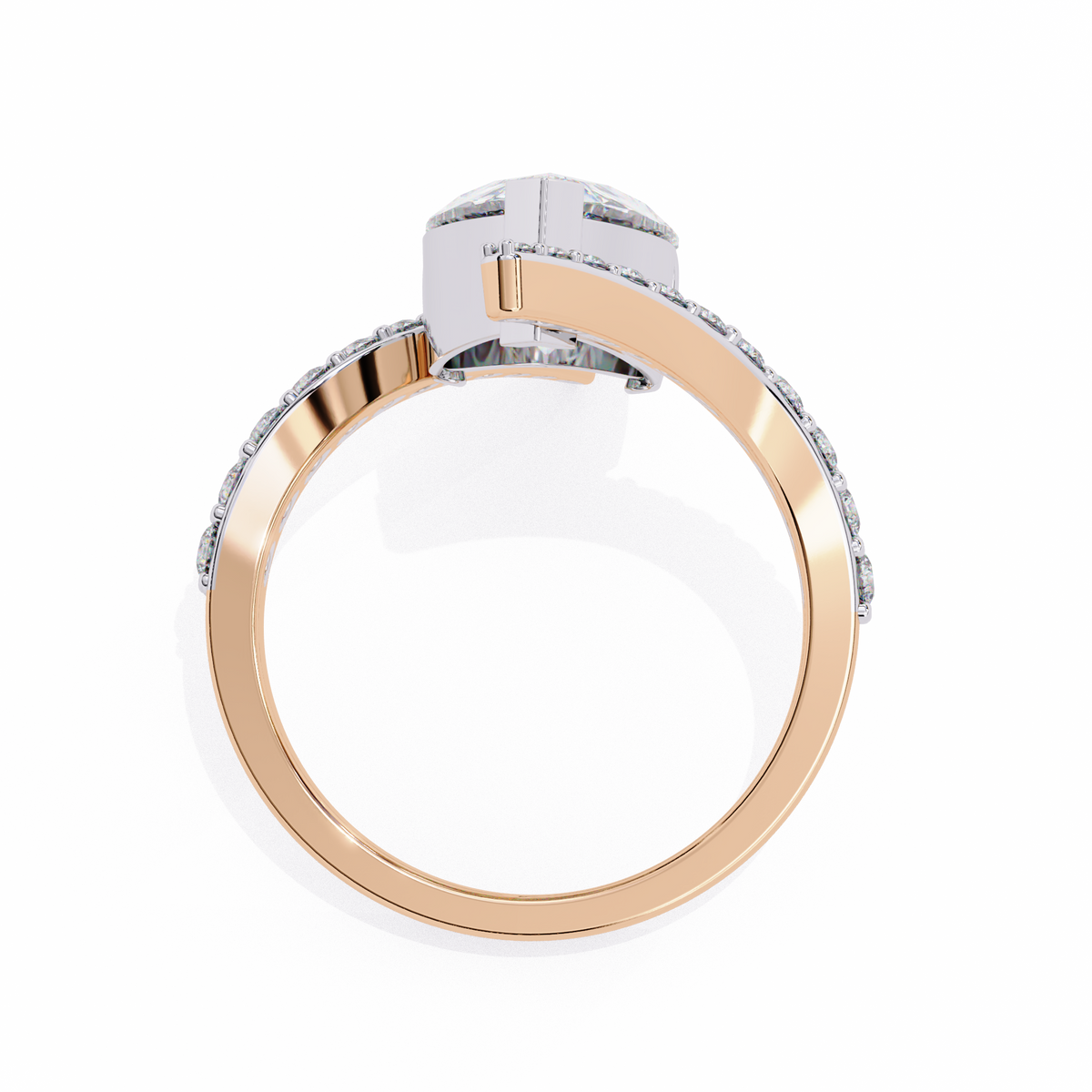 Reverra 14K Diamond Engagement Ring Bypass Design, CTTW-3.51