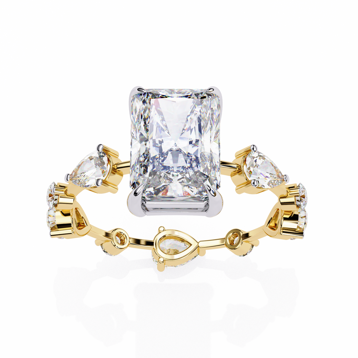 Reverra 14K Designer Diamond Engagement Ring Eternity Style, CTTW-3.72