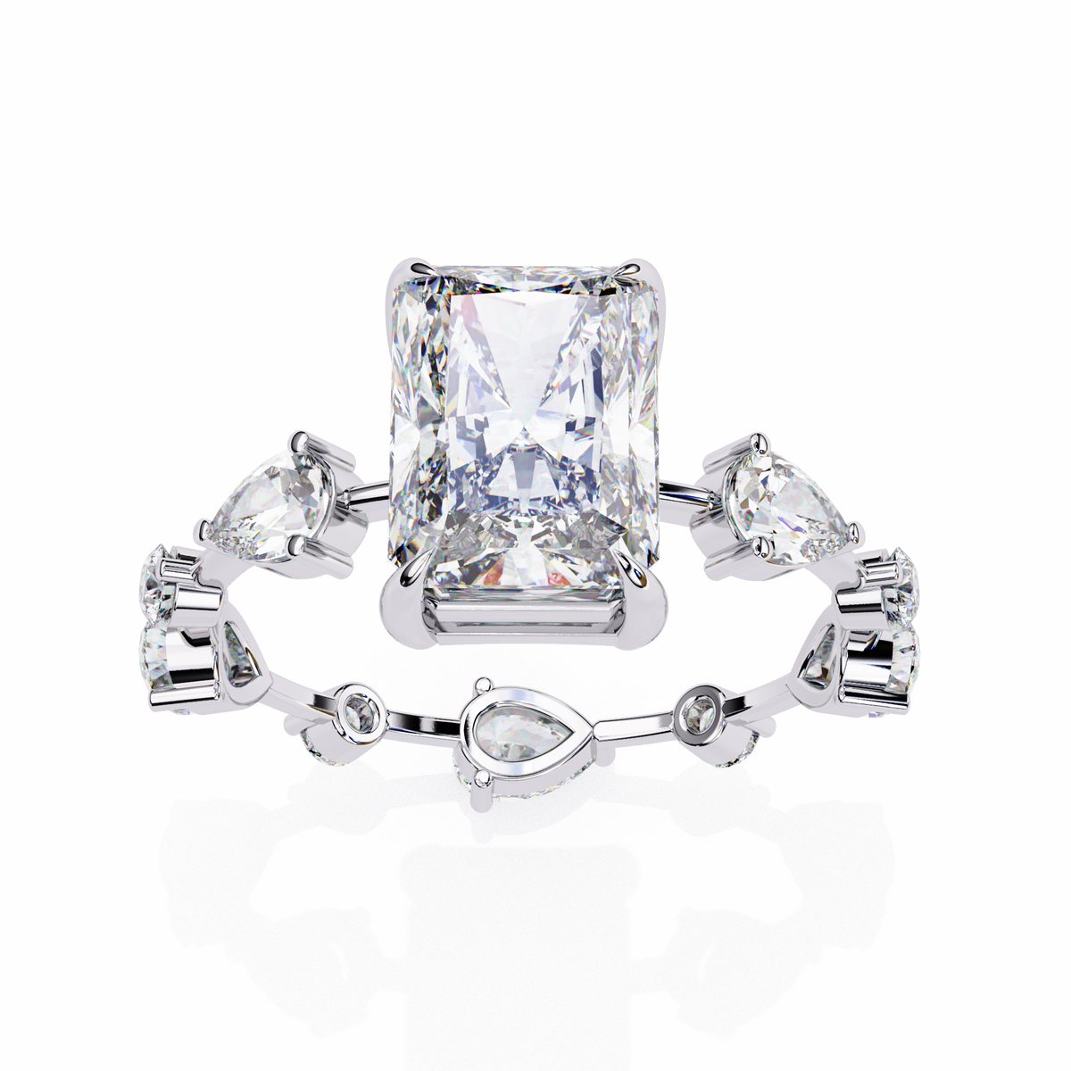 Reverra 14K Designer Diamond Engagement Ring Eternity Style, CTTW-3.72